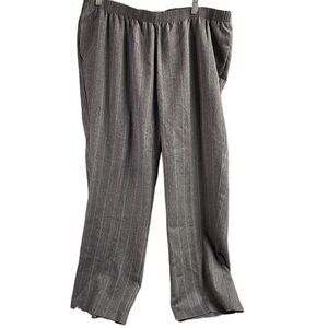 Allison Daley Gray Black Red Pinstriped Dress Pants Elastic Waist  22W Vintage